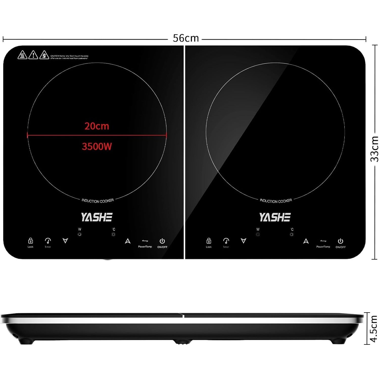 YASHE indukční vařič dvojplotýnka 3500 W