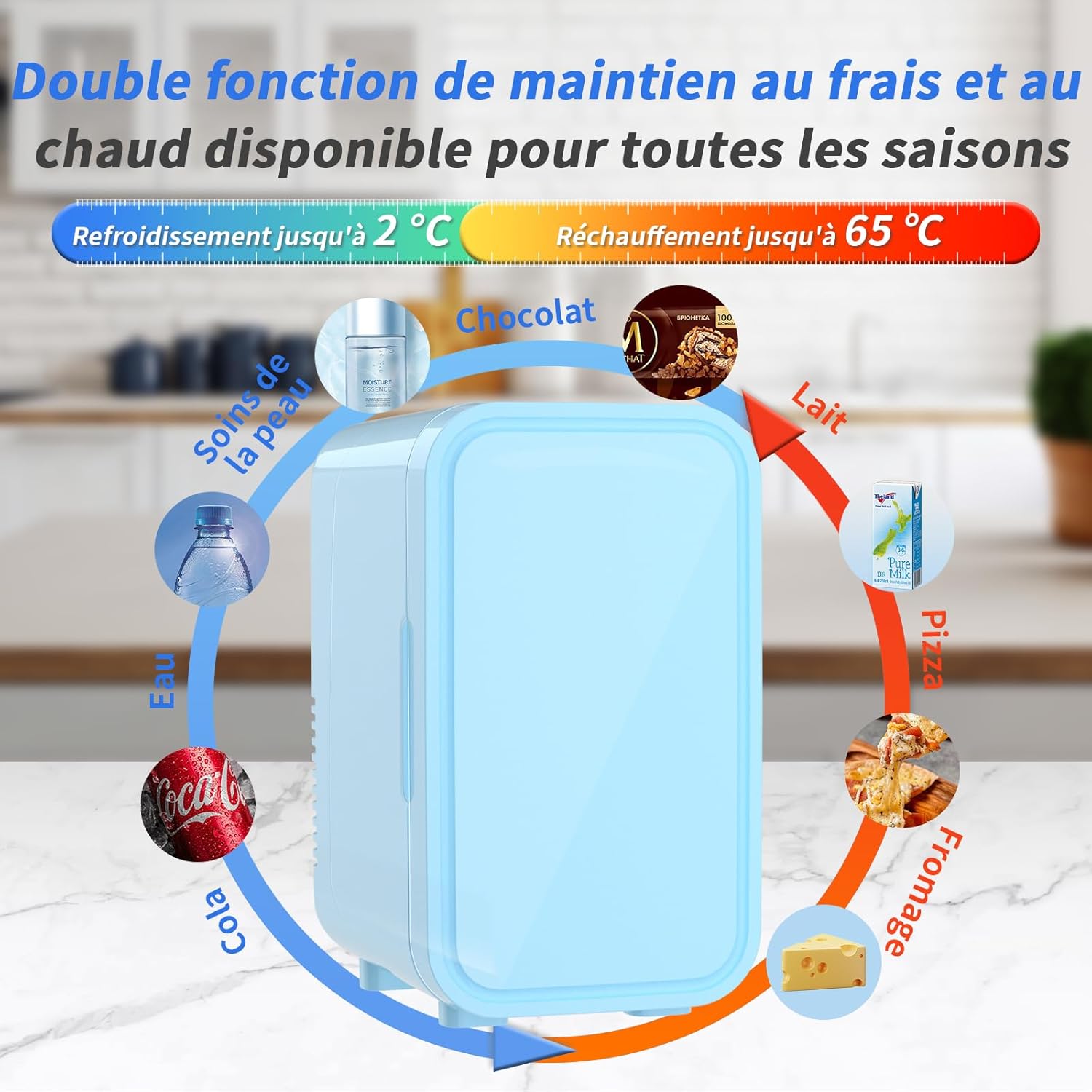 Yashe 6l mini lednice bílá na 8 plechovek